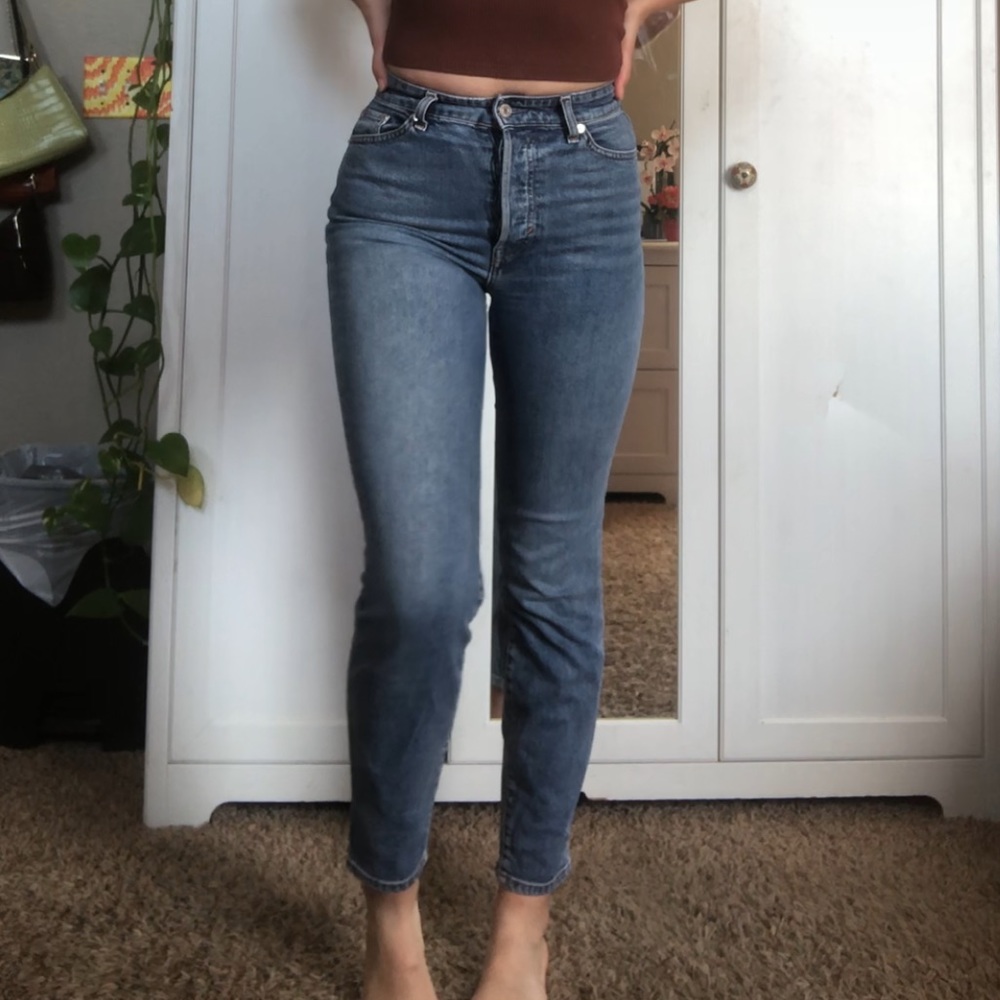 h&m blue straight fit jeans